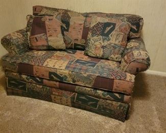 LANE SLEEPER LOVESEAT WITH STORAGE OTTOMAN. FISHING THEME