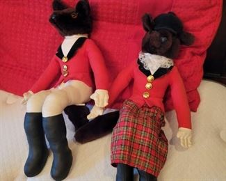 Scottish and English Fox Equestrian Shelf Sitters 