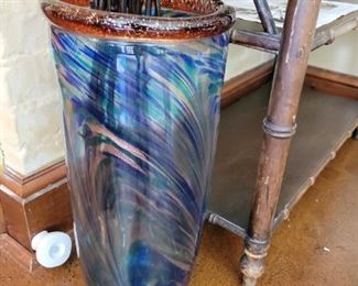 glass floor vase