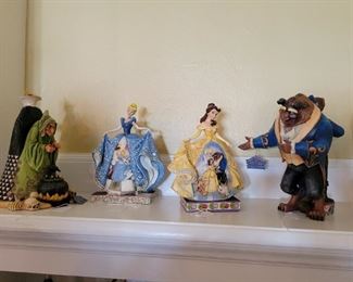 Jim Shore Disney Collection Belle, Cinderella, The Beast and Prince, Wicked Snow White Witch