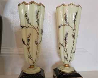 porcelain glass hand painted vases