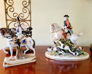 Capodimonte porcelain hunting scene and more