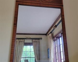 Inlay wood wall mirror 