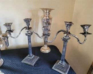 Silver candelabras