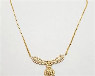 22k Gold Fine Diamond Necklace 