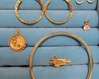 Gold Jewelry including Panda Coin Pendant 