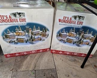 It's a Wonderful Life Christmas Illuminated Village Series 1 and 2 Each includes 4 buildings, 2 vehicles, snow blanket and snow