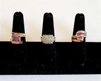 Estate rings -Gold pearl,  ruby, diamond and more 