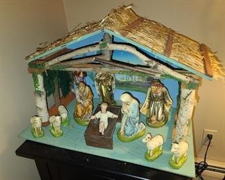 Chalkware Nativity Set