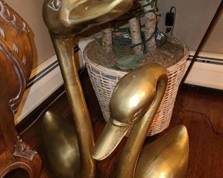Oversized Brass Duck Figurinees