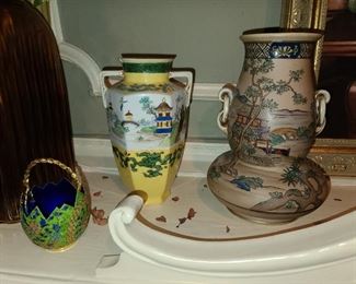 Hand Painted Nippon Vases