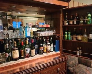 Massive Stunning Inlaid Bar Cabinet (Originally $9k+ From Einstein Moomjy) (LIQUOR NOT FOR SALE!)