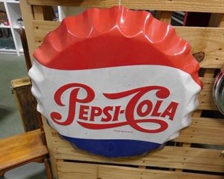 Pepsi-Cola Metal Cap Sign