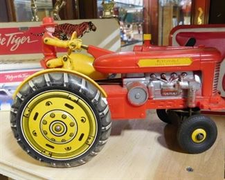 Antique Metal Tractor Toy