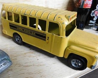 Vintage Metal Toy School Bus