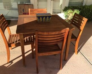Country Casual Teak Square Table with 4 chairs by 