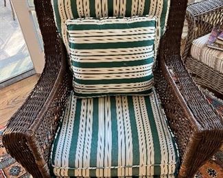Fabulous antique wicker furniture with GREAT upholstered fashion cushions & pillows
