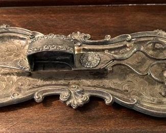 Silver plated candle snuffer & tray