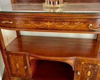 Chippendale Fire Mahogany Server ~ with custom made glass protector