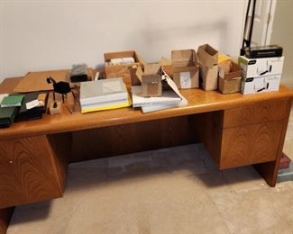 mid century desk with matching credenza