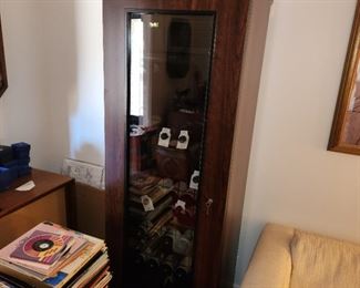 cherry wood wine refrigerator by Wine Enthusiast , wine cooler front