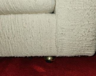 mid century modern sofa & matching loveseat, with brass ball feet, by Selig of Monroe