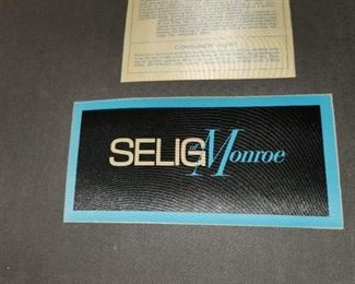 mid century modern sofa & matching loveseat, with brass ball feet, by Selig of Monroe