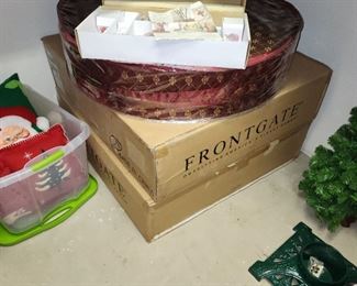 large wreaths and wreath containers, new, by Frontgate