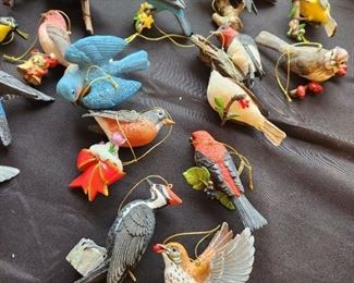 Danbury Mint ceramic birds, tree ornaments