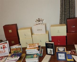 Lenox Christmas pieces, most new-in-box and books