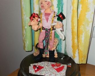 Annalee Collector Doll with wooden base and glass globe top (not pictured)