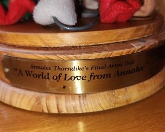 Annalee Collector Doll with wooden base and glass globe top (not pictured)