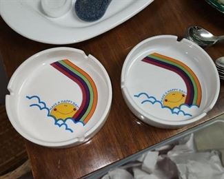 pair vintage Otagiri ashtrays