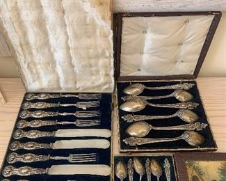 antique silver flatware set