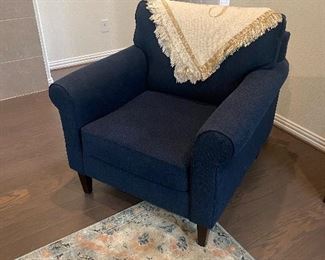 Navy upholstered chair