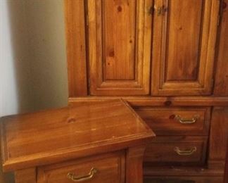 Solid Wood Armoire And Matching Night Stand https://ctbids.com/estate-sale/18696/item/1885796
