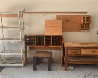 Work Shop Table, Plastic Shelving, & More Storage https://ctbids.com/estate-sale/18696/item/1885928