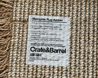 CRATE & BARREL RUG  |
"Memphis Amber Rug" - made in Belgium! Discontinued color [n.b. first photo is a stock image of this rug in the "amber" color, all other photos show the actual rug being sold] - l. 10 x w. 8 ft.