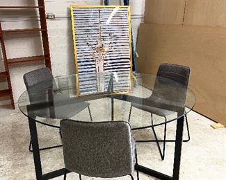Glass and steel table 5 ft
