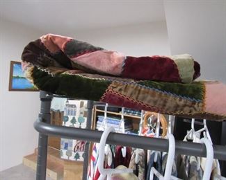 Antique crazy quilt (shows wear)