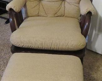 Glider rocker with ottoman