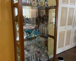 Glass Curio Cabinet & unique collectibles