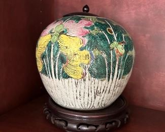 Antique Chinese Bok Choy Jar