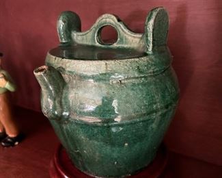 Antique Green glazed teapot