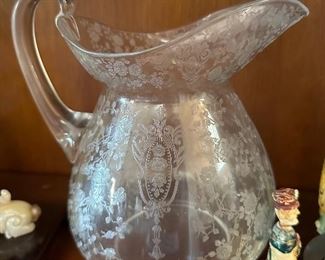 Cambridge glass Rosepoint pitcher 