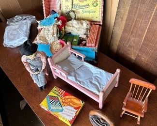 Old dolls and furniture