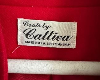 Red Wool Coat by Cattiva USA