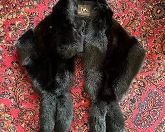 Fox and Mink shawl stole 