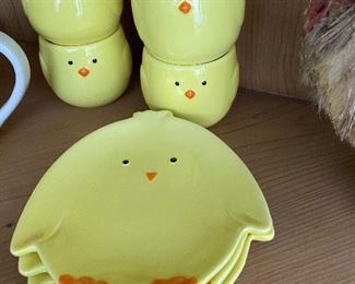 Sur La Table Chicks Mugs/Plates