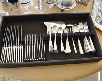 ALLAN ADLER STERLING FLATWARE SERVICE FOR 12